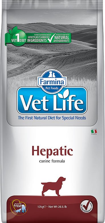 Сухой корм Farmina Vet Life Dog Hepatic при хронической печеночной недостаточности у собак