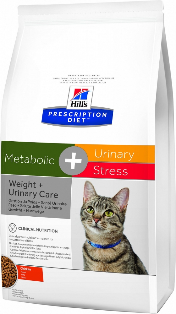 Сухой корм Hill's Prescription Diet Metabolic, Urinary Stress Feline при цистите, вызванного стрессом, способствует снижению и контролю веса для кошек