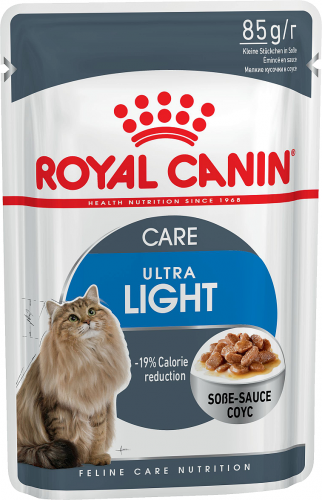 Паучи Royal Canin Ultra Light в соусе для кошек, склонных к полноте
Рекомендуемый суточный рацион
