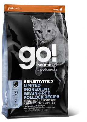 Сухой корм GO! Sensitivities Limited Ingredient Grain Free Pollock Recipe CF беззерновой с минтаем кошек с чувствительным пищеварением