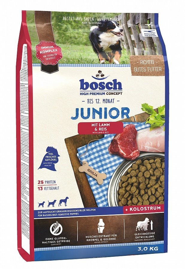 Сухой корм Bosch Junior Lamb&Rice с ягненком и рисом для щенков