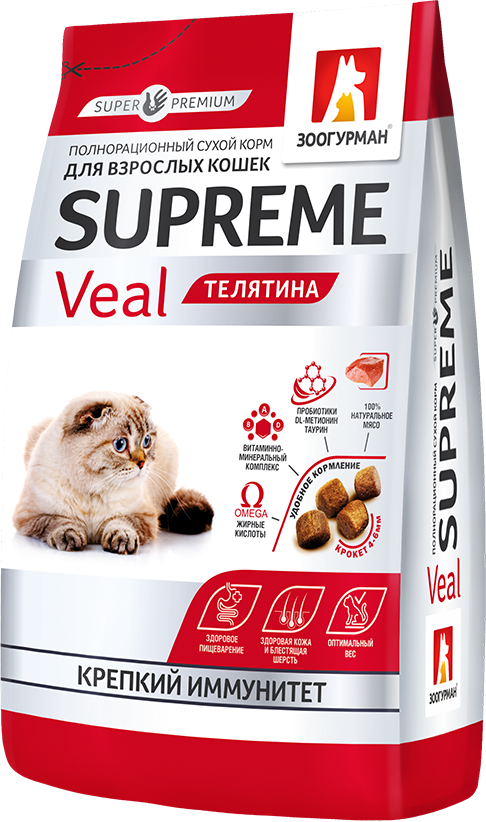 Cухой корм Зоогурман Supreme Veal для кошек