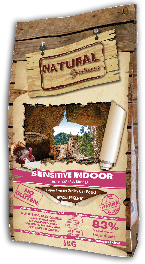 Сухой корм Natural Greatness Sensitive Indoor для кошек