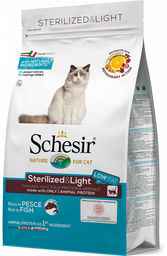 Сухой корм Schesir Sterilized & Light для стерилизованных кошек