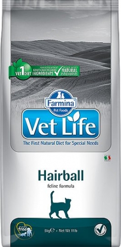 Сухой корм Farmina Vet Life Cat Hairball для снижения образования и выведения шерстяных комочков из ЖКТ у кошек