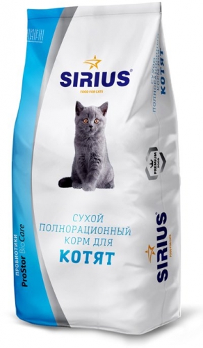 Сухой корм Sirius с Курицей для котят