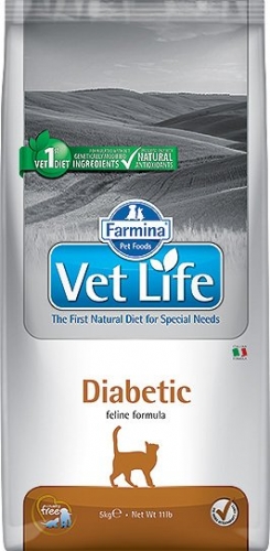 Сухой корм Farmina Vet Life Cat Diabetic для кошек, страдающих сахарным диабетом