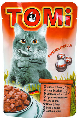 Паучи Tomi гусь с печенью для кошек