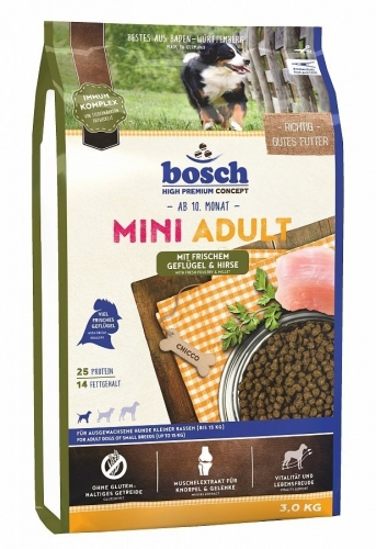 Сухой корм Bosch Mini Adult Poultry&Millet птица и просо для взрослых собак мелких пород