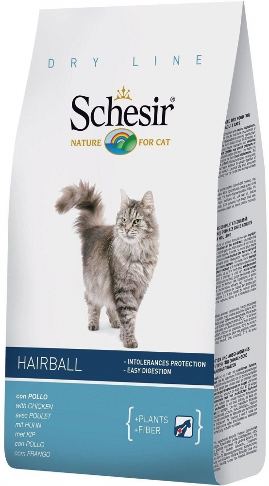 Сухой корм Schesir Hairball для длинношерстных кошек