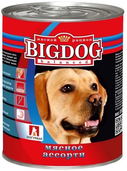 Консервы Зоогурман Big Dog Мясное ассорти для собак