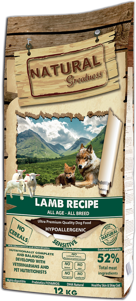 Сухой корм Natural Greatness Lamb Recipe Sensitive для собак с чувствительным пищеварением