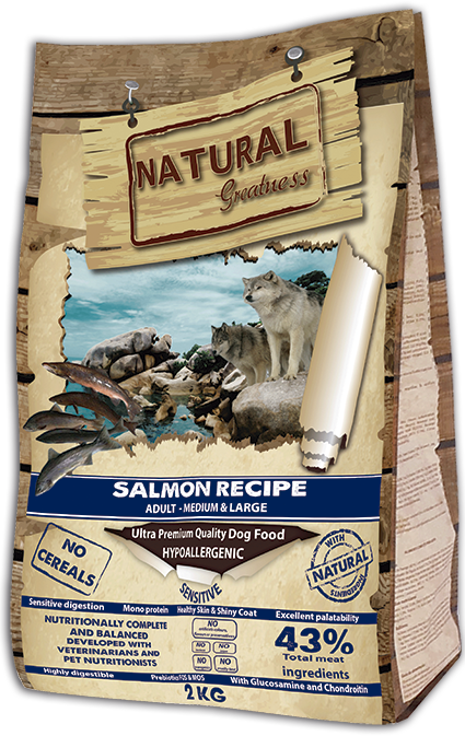 Сухой корм Natural Greatness Salmon Recipe Sensitive Adult Medium&Large для собак средних и крупных пород