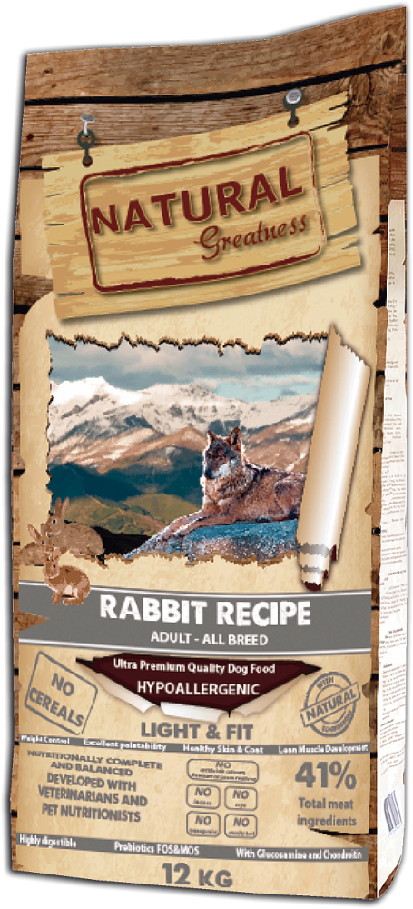 Сухой корм Natural Greatness Rabbit Recipe Light&Fit для собак, склонных к полноте