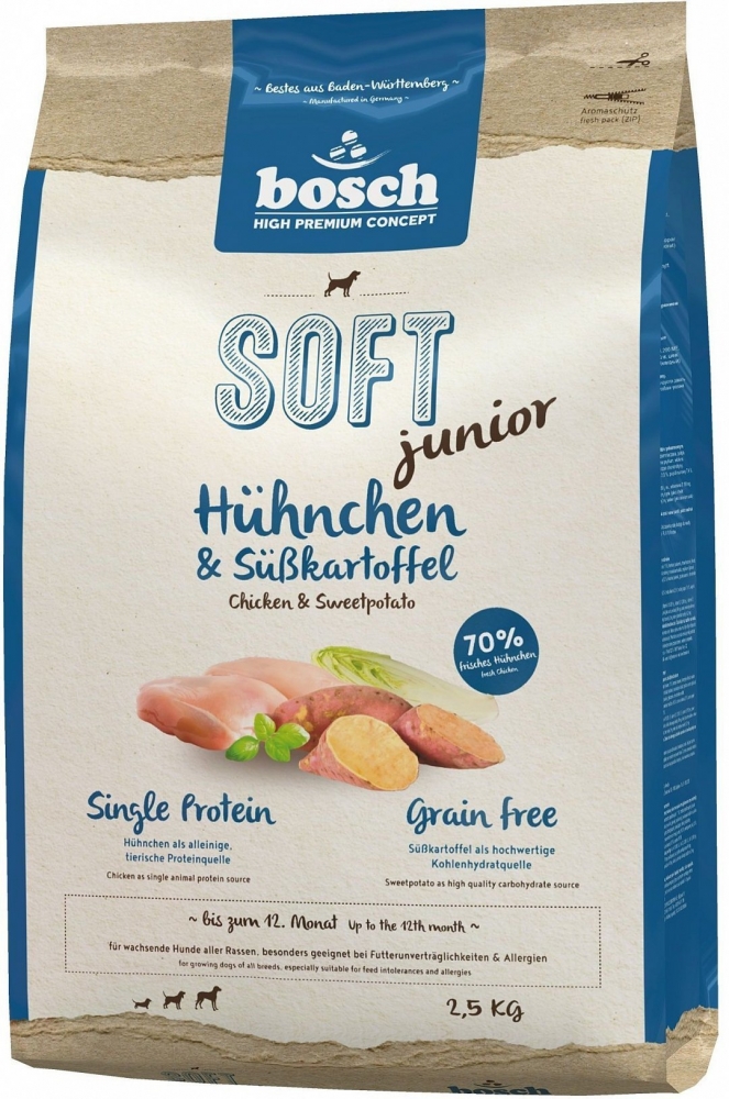 Сухой корм Bosch Soft Junior с курицей и бататом для щенков всех пород